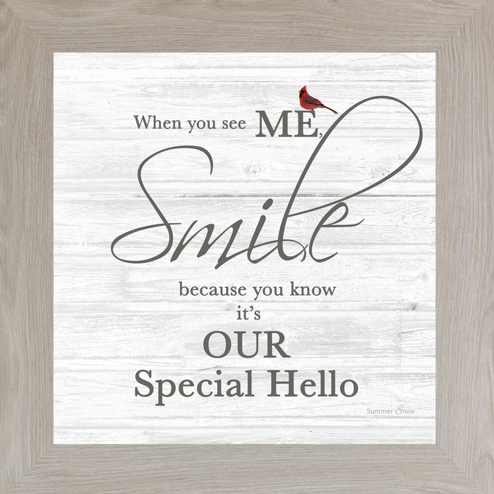 When You See Me Smile – Cardinal Sympathy Framed Wall Art | Gentle Remembrance Decor (SSA592) - Summer Snow Art