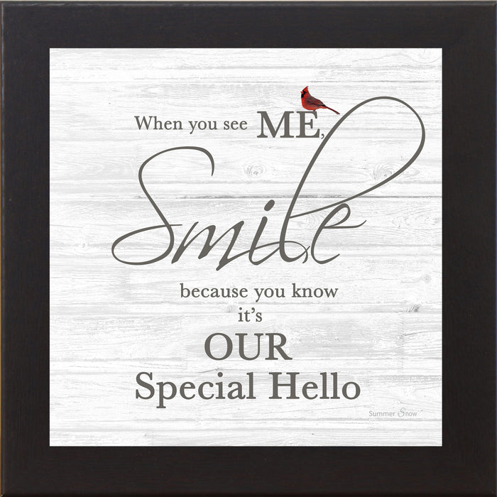 When You See Me Smile – Cardinal Sympathy Framed Wall Art | Gentle Remembrance Decor (SSA592) - Summer Snow Art