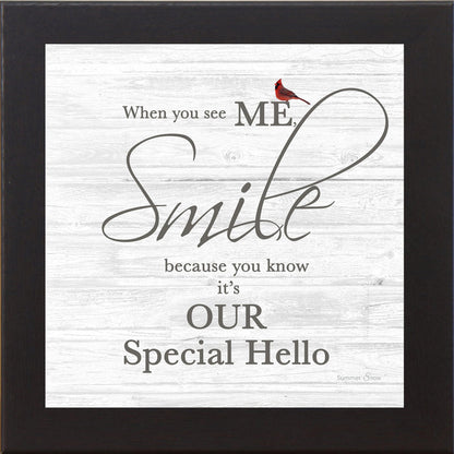 When You See Me Smile – Cardinal Sympathy Framed Wall Art | Gentle Remembrance Decor (SSA592) - Summer Snow Art