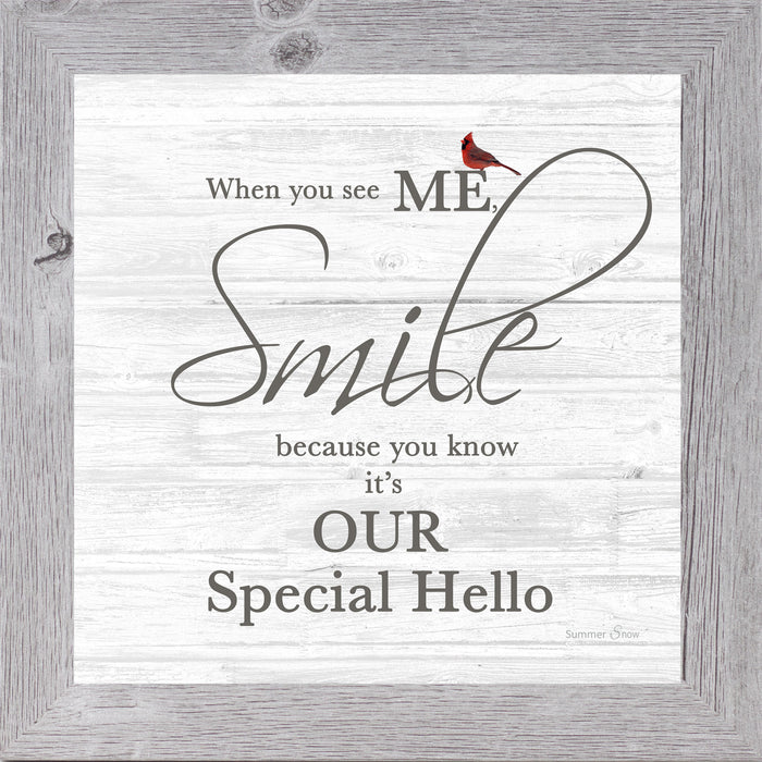 When You See Me Smile – Cardinal Sympathy Framed Wall Art | Gentle Remembrance Decor (SSA592) - Summer Snow Art