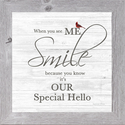 When You See Me Smile – Cardinal Sympathy Framed Wall Art | Gentle Remembrance Decor (SSA592) - Summer Snow Art