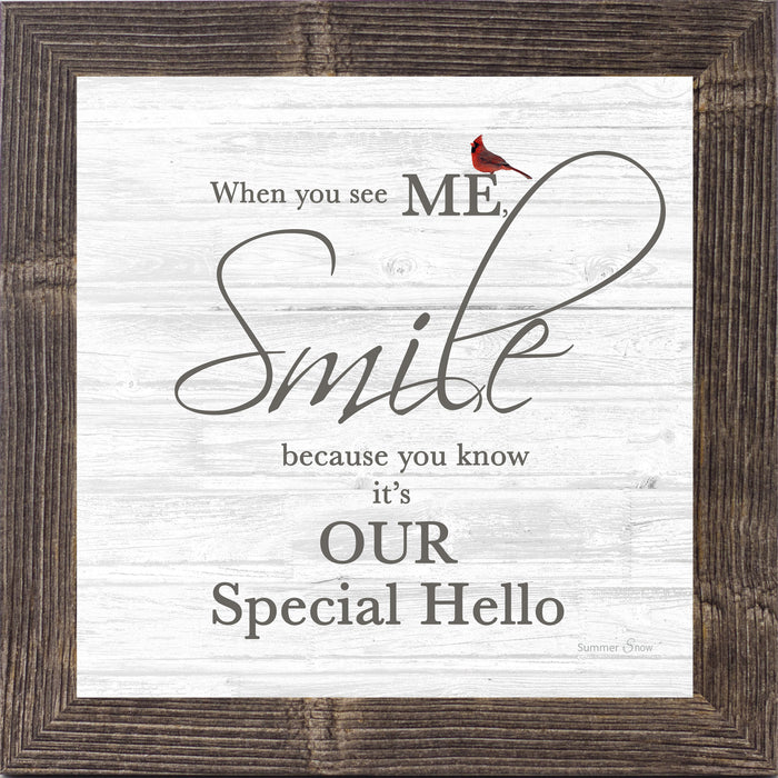 When You See Me Smile – Cardinal Sympathy Framed Wall Art | Gentle Remembrance Decor (SSA592) - Summer Snow Art