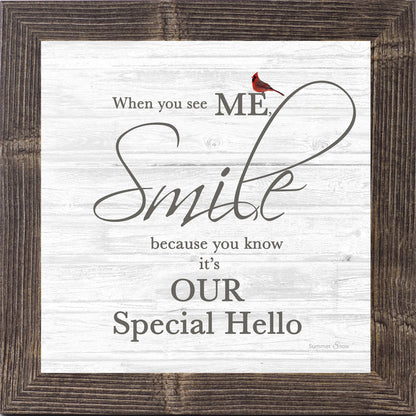 When You See Me Smile – Cardinal Sympathy Framed Wall Art | Gentle Remembrance Decor (SSA592) - Summer Snow Art