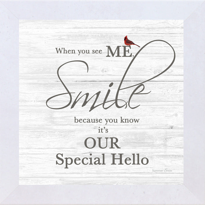 When You See Me Smile – Cardinal Sympathy Framed Wall Art | Gentle Remembrance Decor (SSA592) - Summer Snow Art