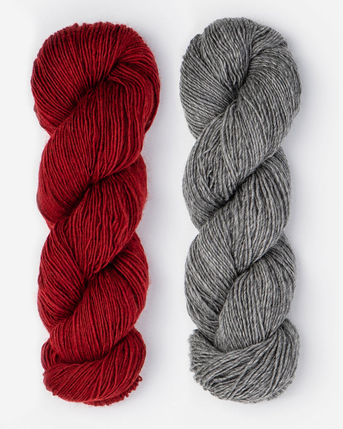 Small / Blue Sky Fibers - Woolstok Light / Red Rock & Storm Cloud
