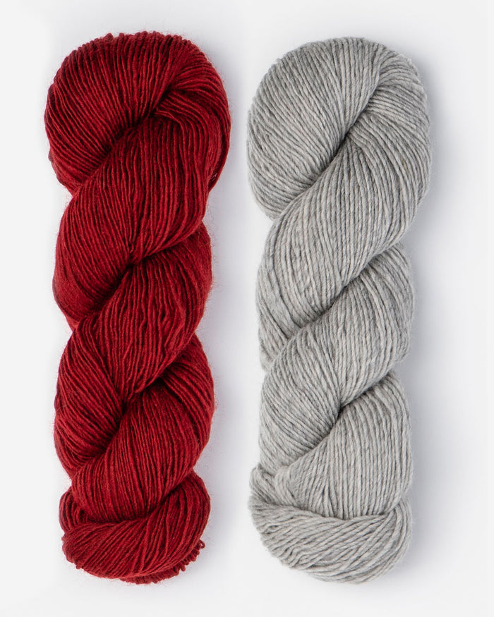 Small / Blue Sky Fibers - Woolstok Light / Red Rock & Grey Harbor