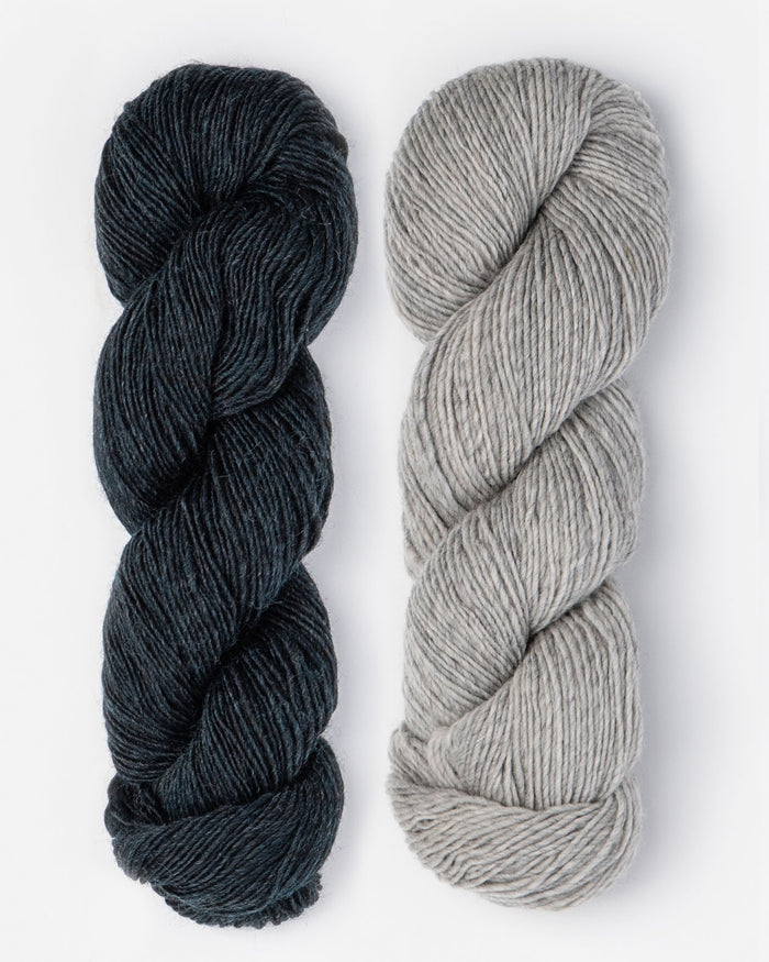 Small / Blue Sky Fibers - Woolstok Light / Midnight Sea & Grey Harbor