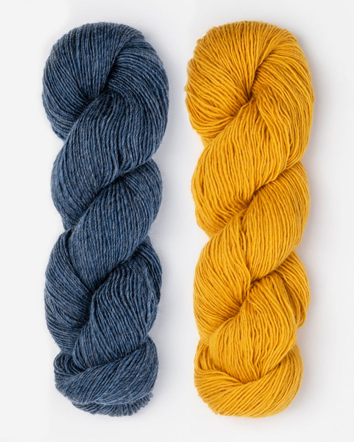 Small / Blue Sky Fibers - Woolstok Light / October Sky & Spun Gold