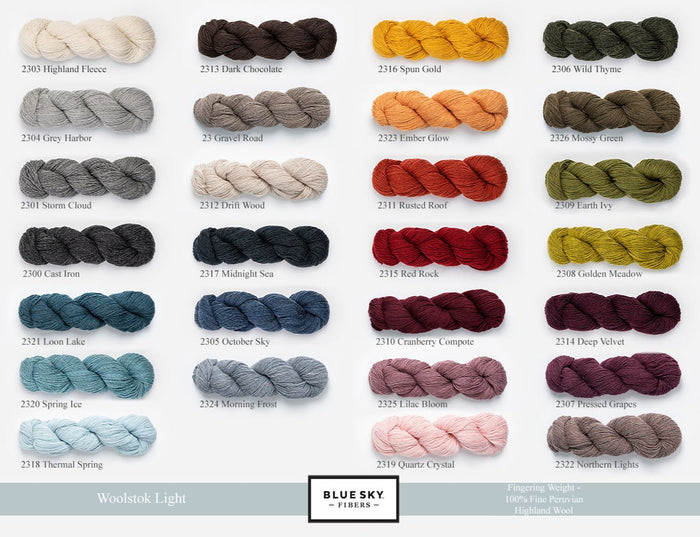 Small / Blue Sky Fibers - Woolstok Light / PRE-ORDER any 2 colors