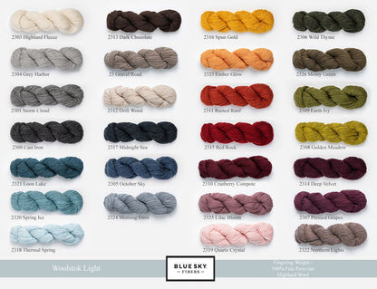 Small / Blue Sky Fibers - Woolstok Light / PRE-ORDER any 2 colors