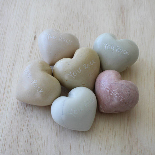 “You Rock” Soapstone Heart- Sold Individually