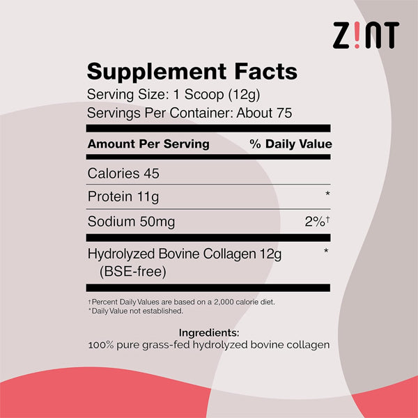 Zint Pure Grass-Fed Collagen Peptides 32oz